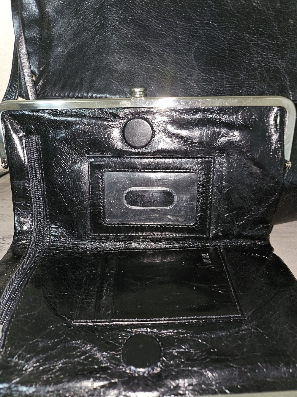 HOBO Black Leather Wallet Clutch